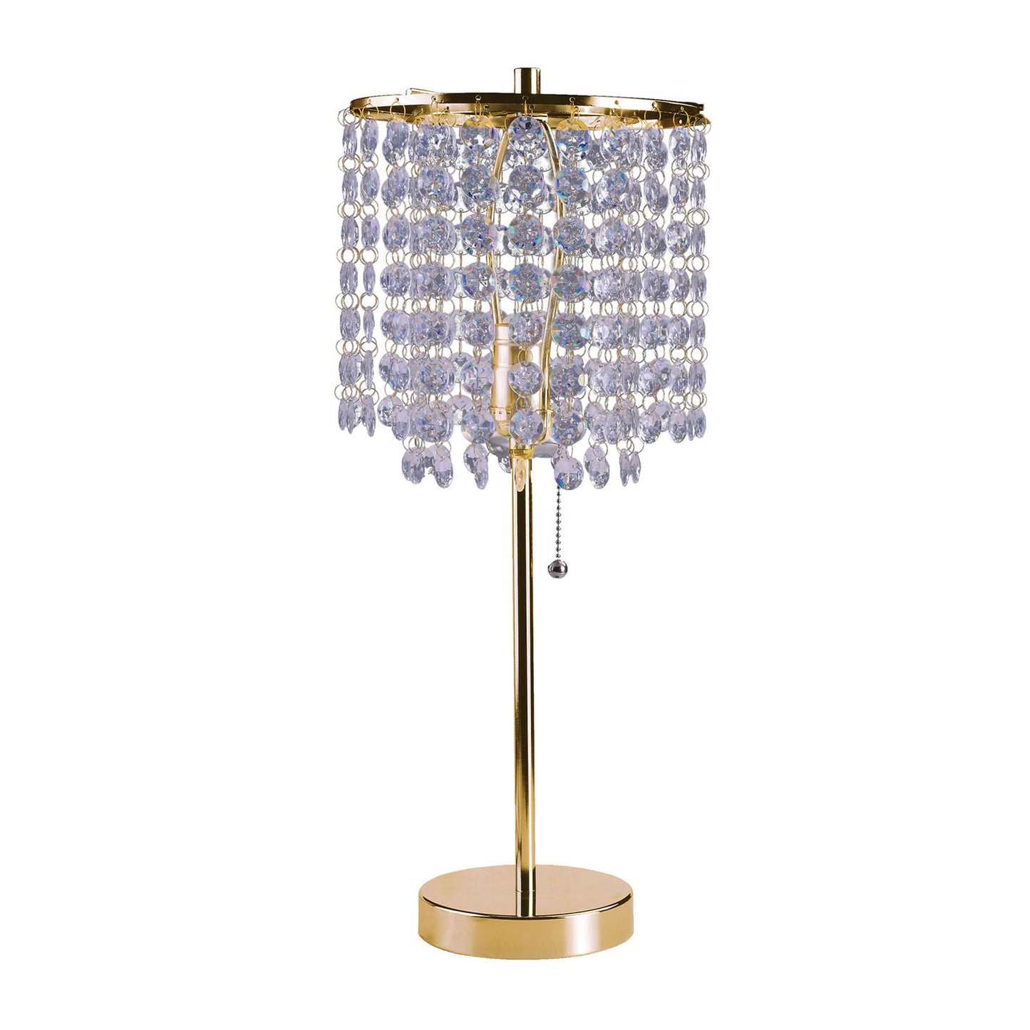 Contemporary Style Table Lamp with Stalk Support and Round Base Gold