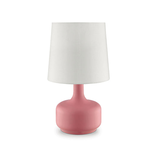 Contemporary Table Lamp with Pot Belly Base with Matte Pink Finish Pink
