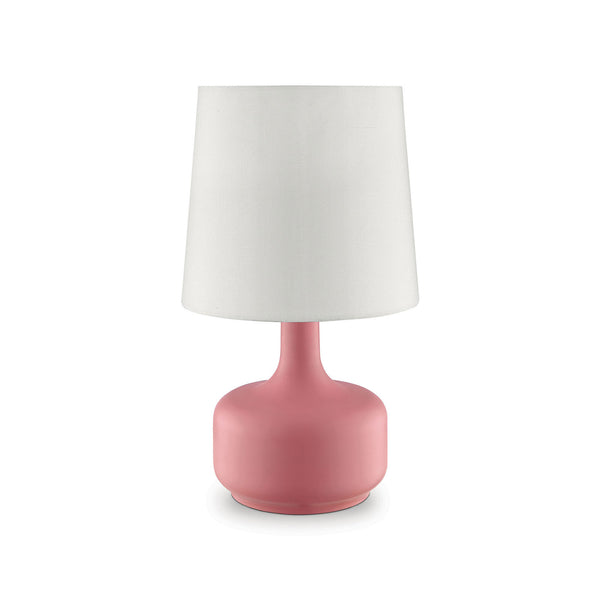 Contemporary Table Lamp with Pot Belly Base with Matte Pink Finish Pink