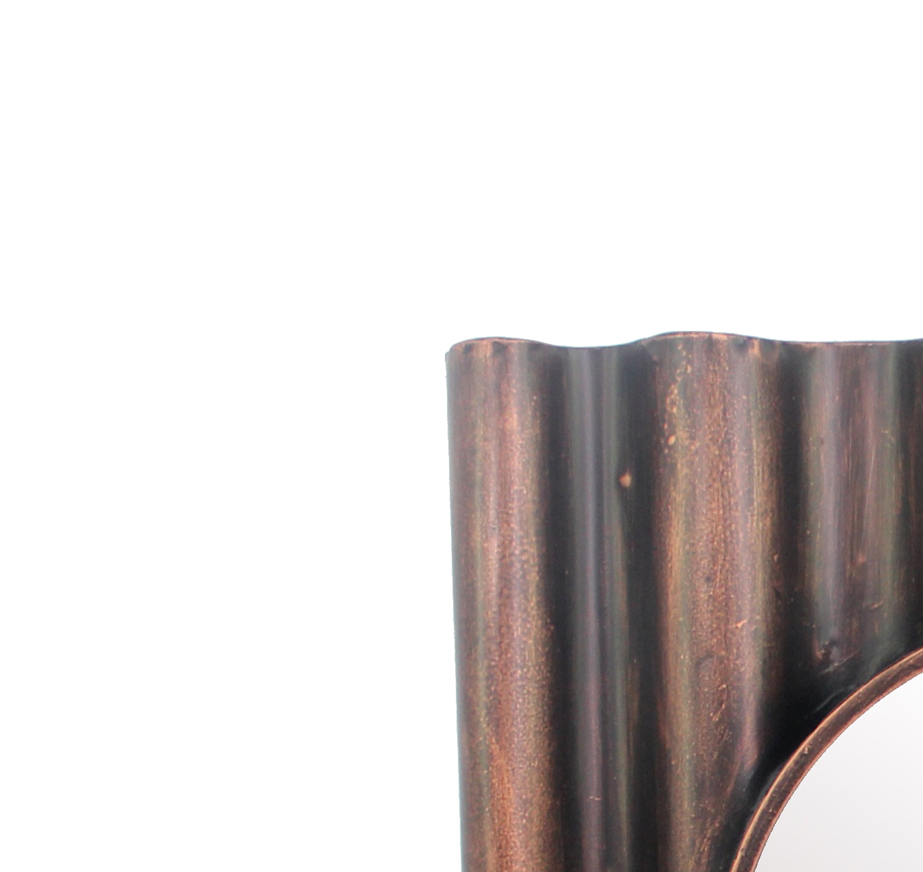 Traditional Style Wooden Round Mirror With Panpipe Style Frame Brown-zoom-2