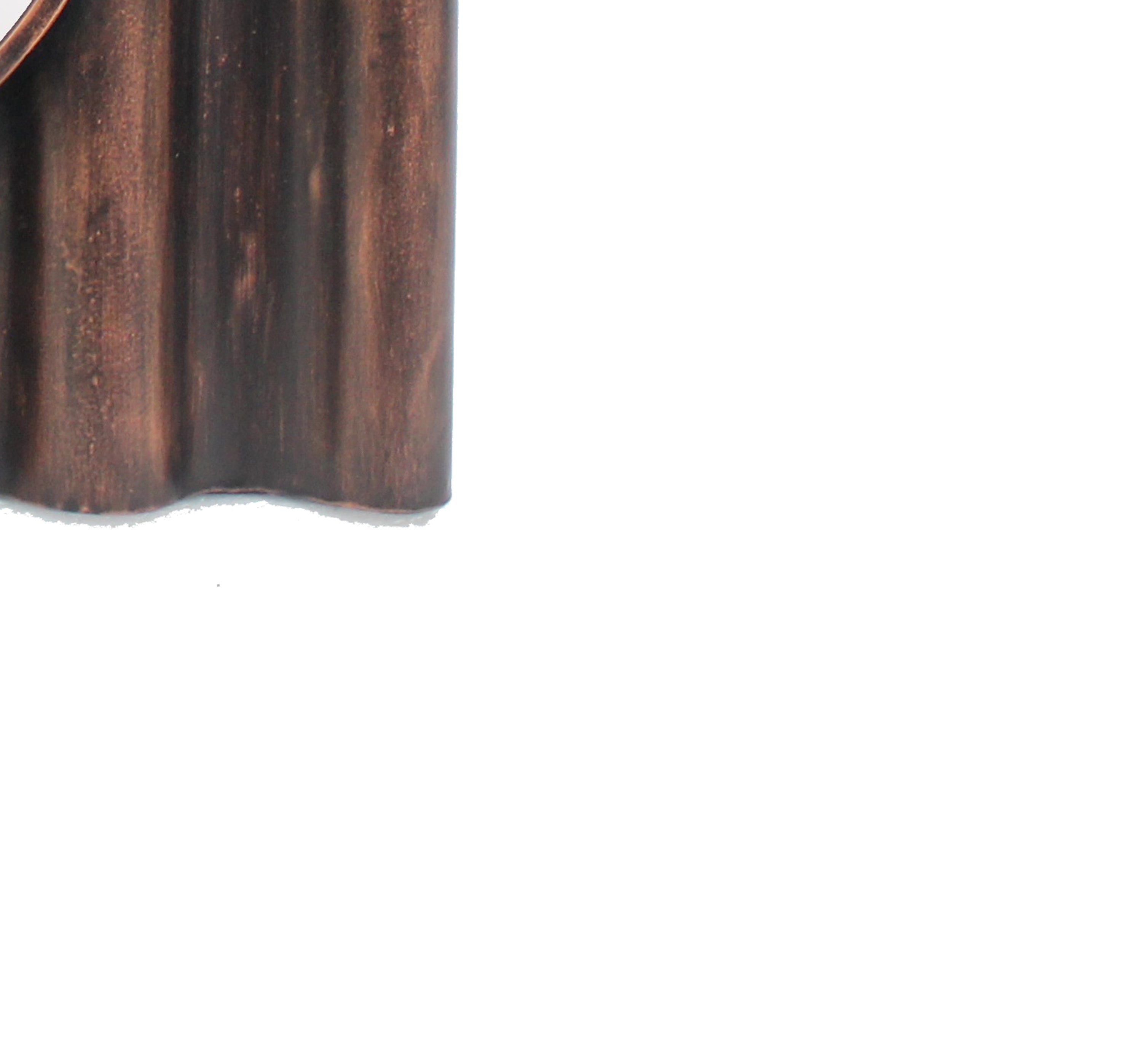 Traditional Style Wooden Round Mirror With Panpipe Style Frame Brown-zoom-4