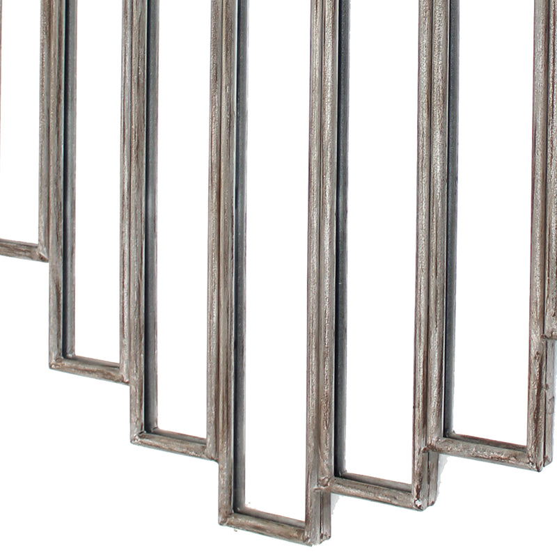 Wooden Wall Mirror With Multiple Framed Sculptures Silver-zoom-
