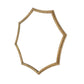 Wooden Wall Mirror With Curved Hexagram Shape Frame Brown
