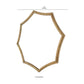 Wooden Wall Mirror With Curved Hexagram Shape Frame Brown