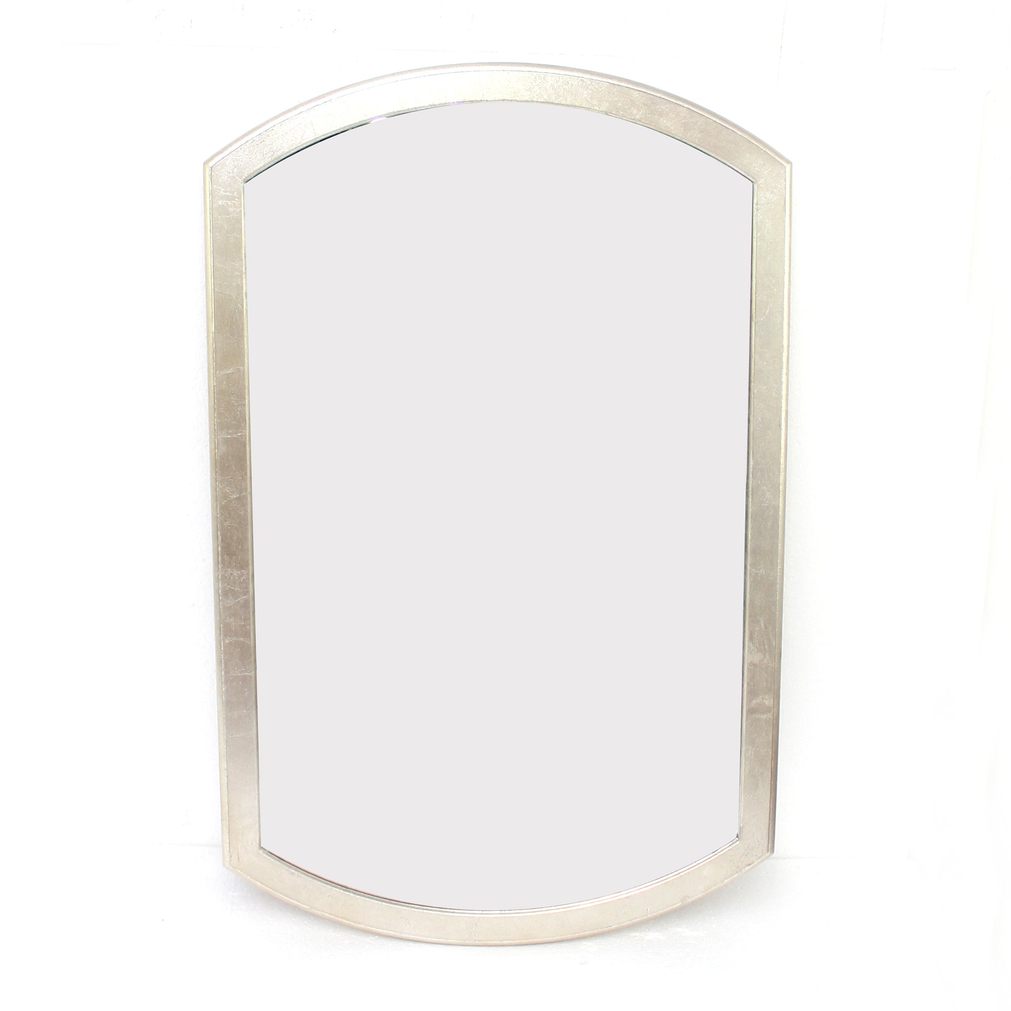 Contemporary Wooden Wall Mirror With Arched Top And Bottom Gold-zoom-1