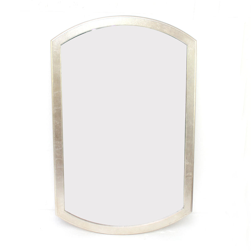 Contemporary Wooden Wall Mirror With Arched Top And Bottom Gold-zoom-
