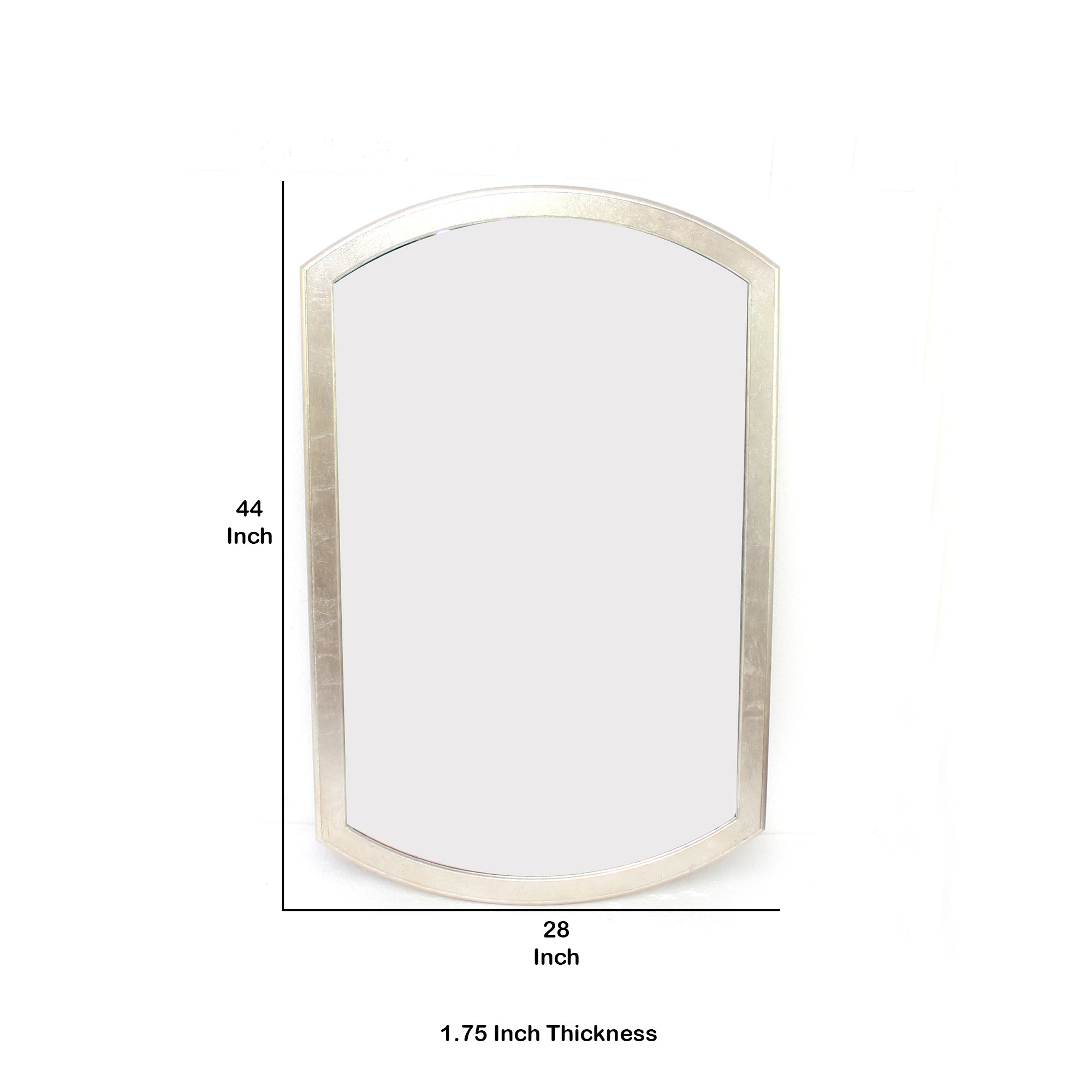 Contemporary Wooden Wall Mirror With Arched Top And Bottom Gold-zoom-5