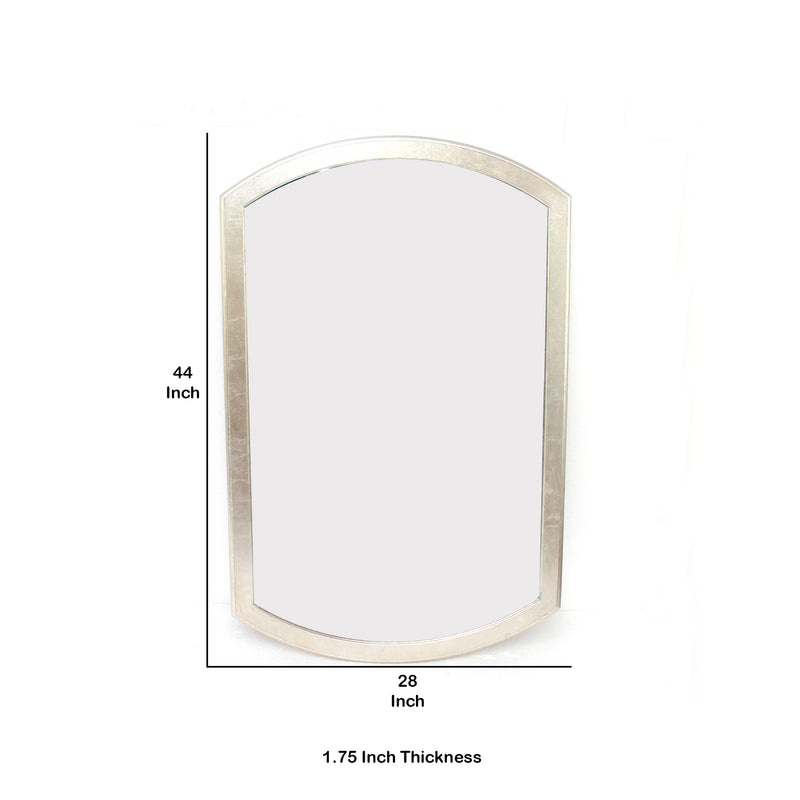 Contemporary Wooden Wall Mirror With Arched Top And Bottom Gold-zoom-