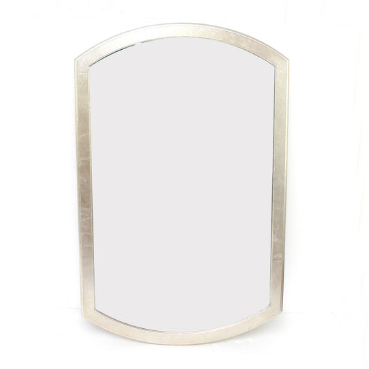 Contemporary Wooden Wall Mirror With Arched Top And Bottom Gold