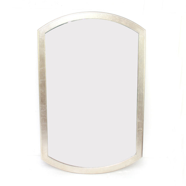 Contemporary Wooden Wall Mirror With Arched Top And Bottom Gold