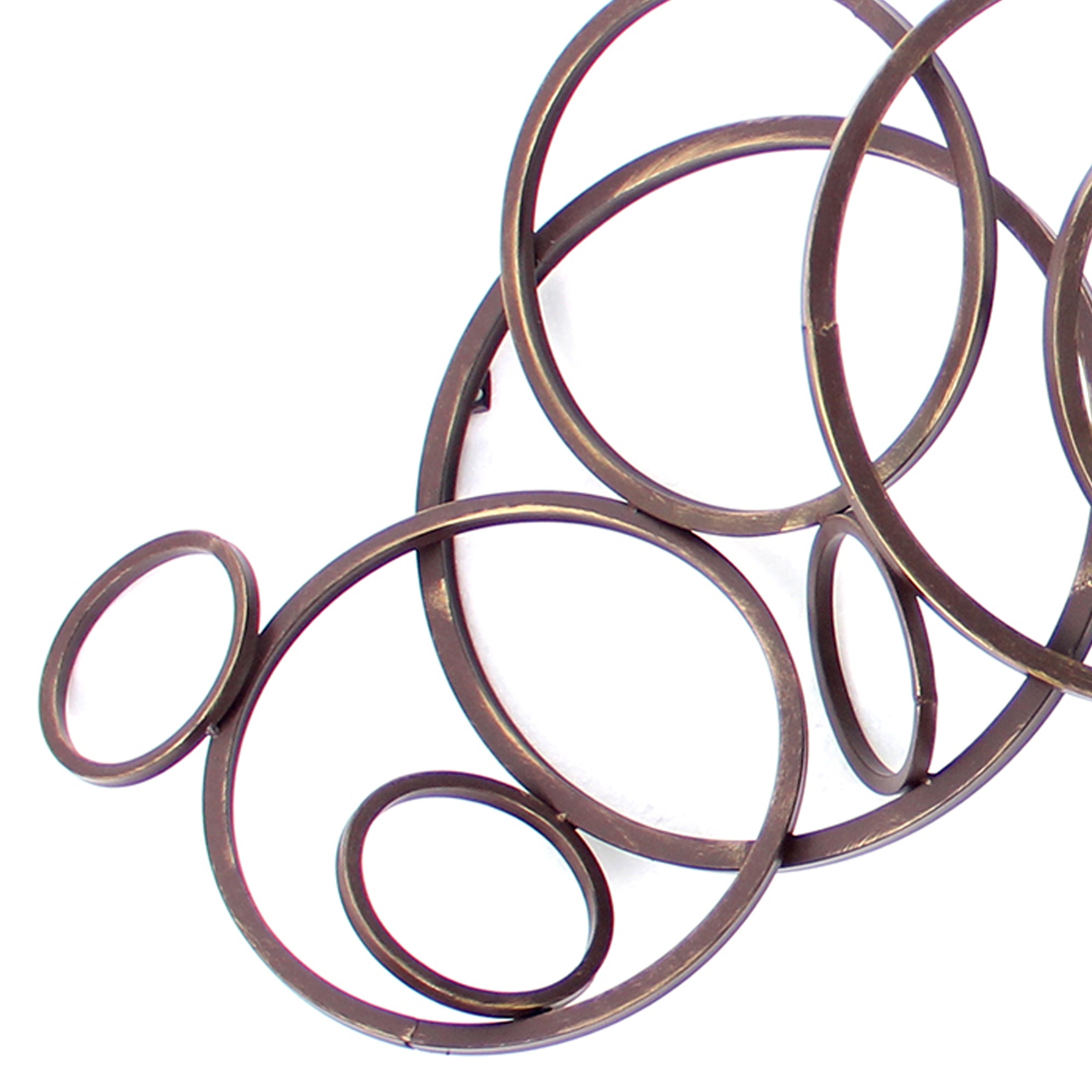 Industrial Style Metal Wall Decor With Multiple Circles Bronze-zoom-2