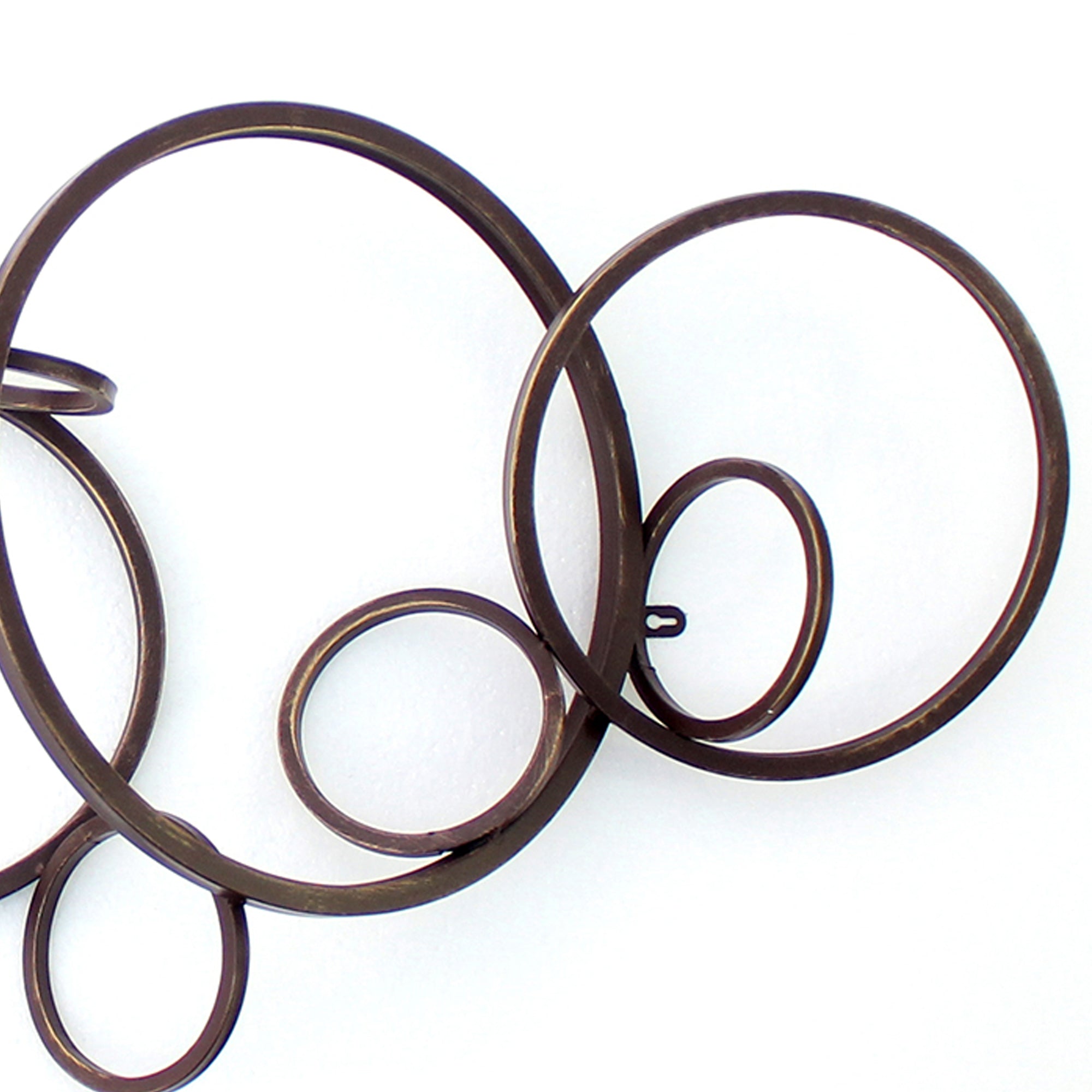 Industrial Style Metal Wall Decor With Multiple Circles Bronze-zoom-4
