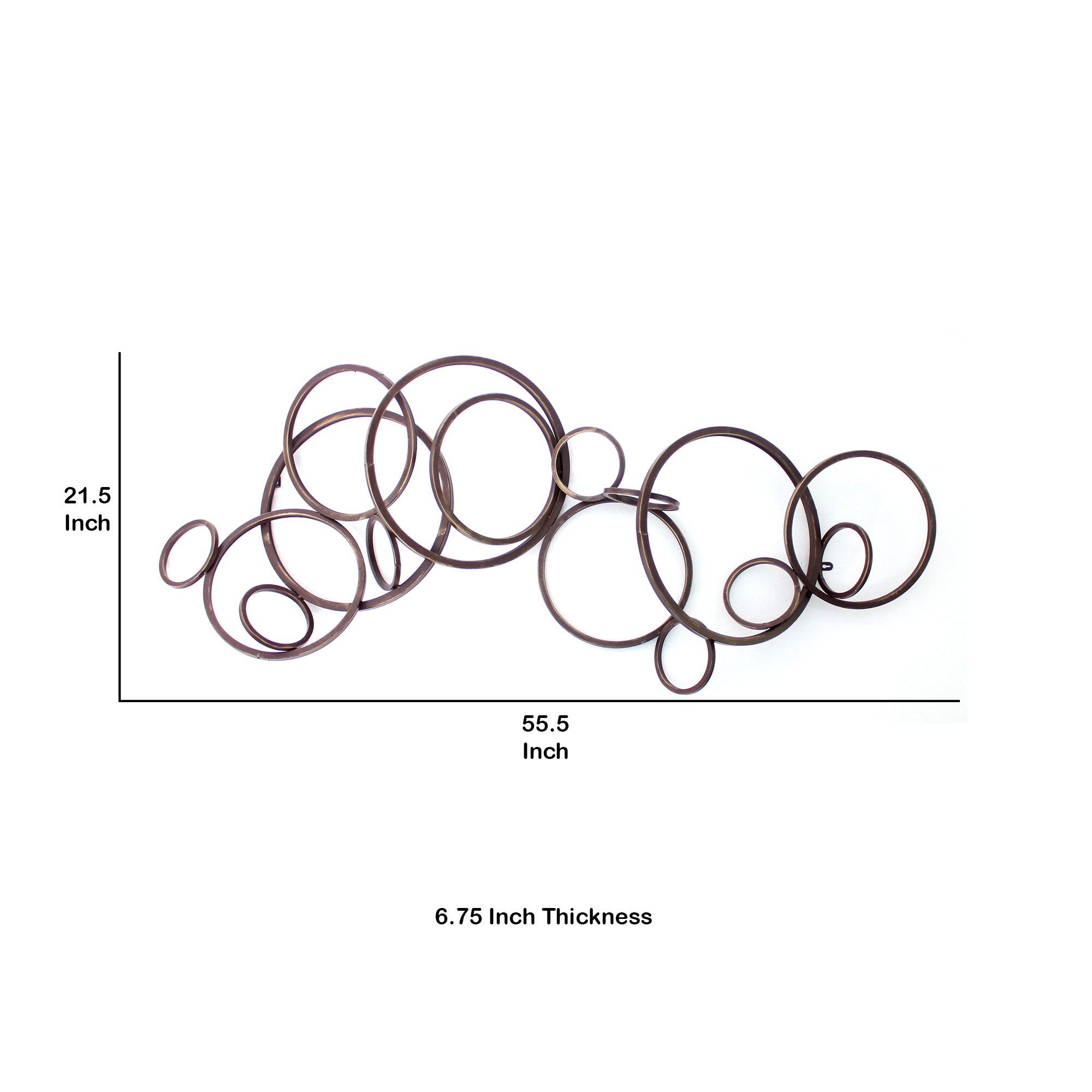 Industrial Style Metal Wall Decor With Multiple Circles Bronze-zoom-5