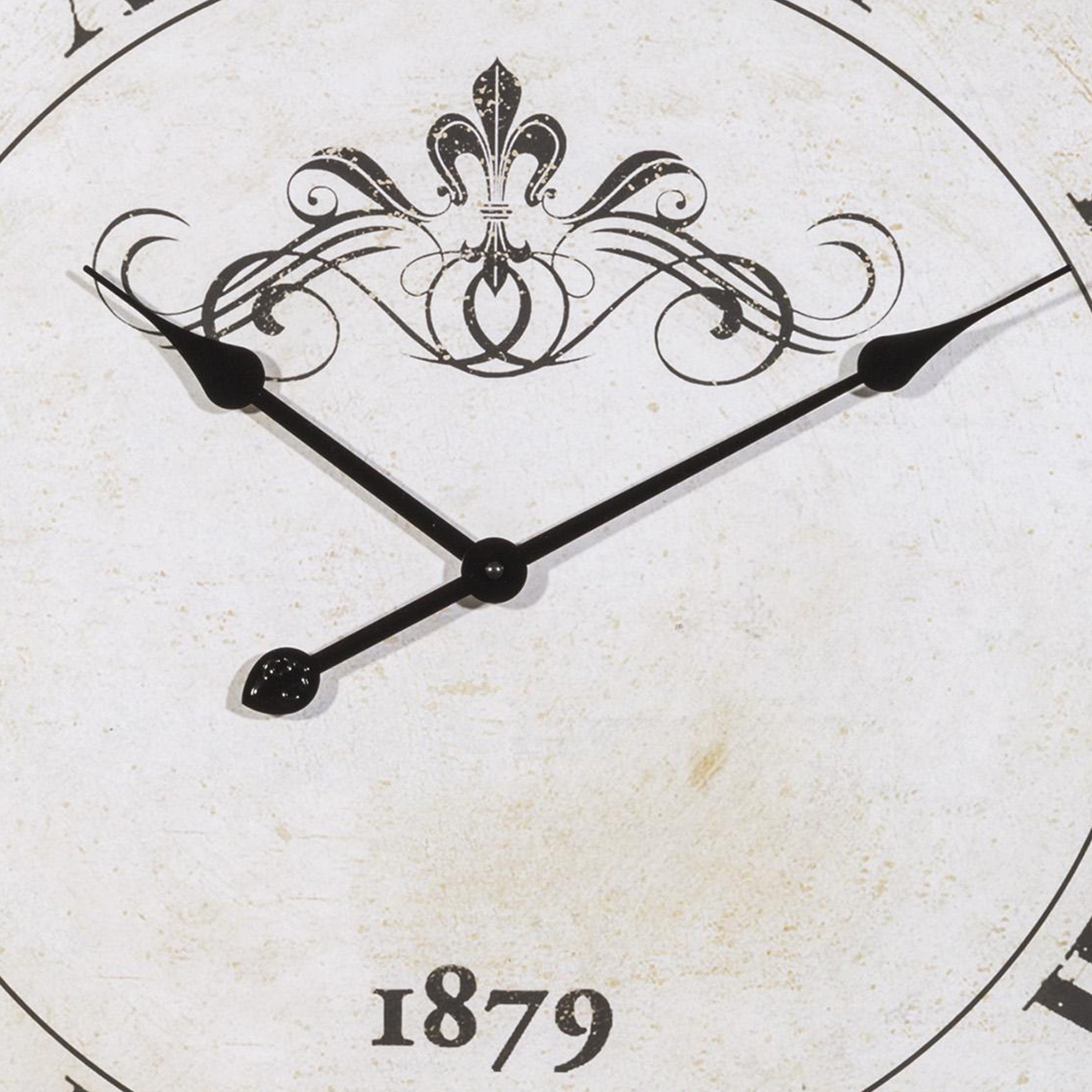 Round Metal Wall Clock With Roman Numerals Black And White-zoom-2