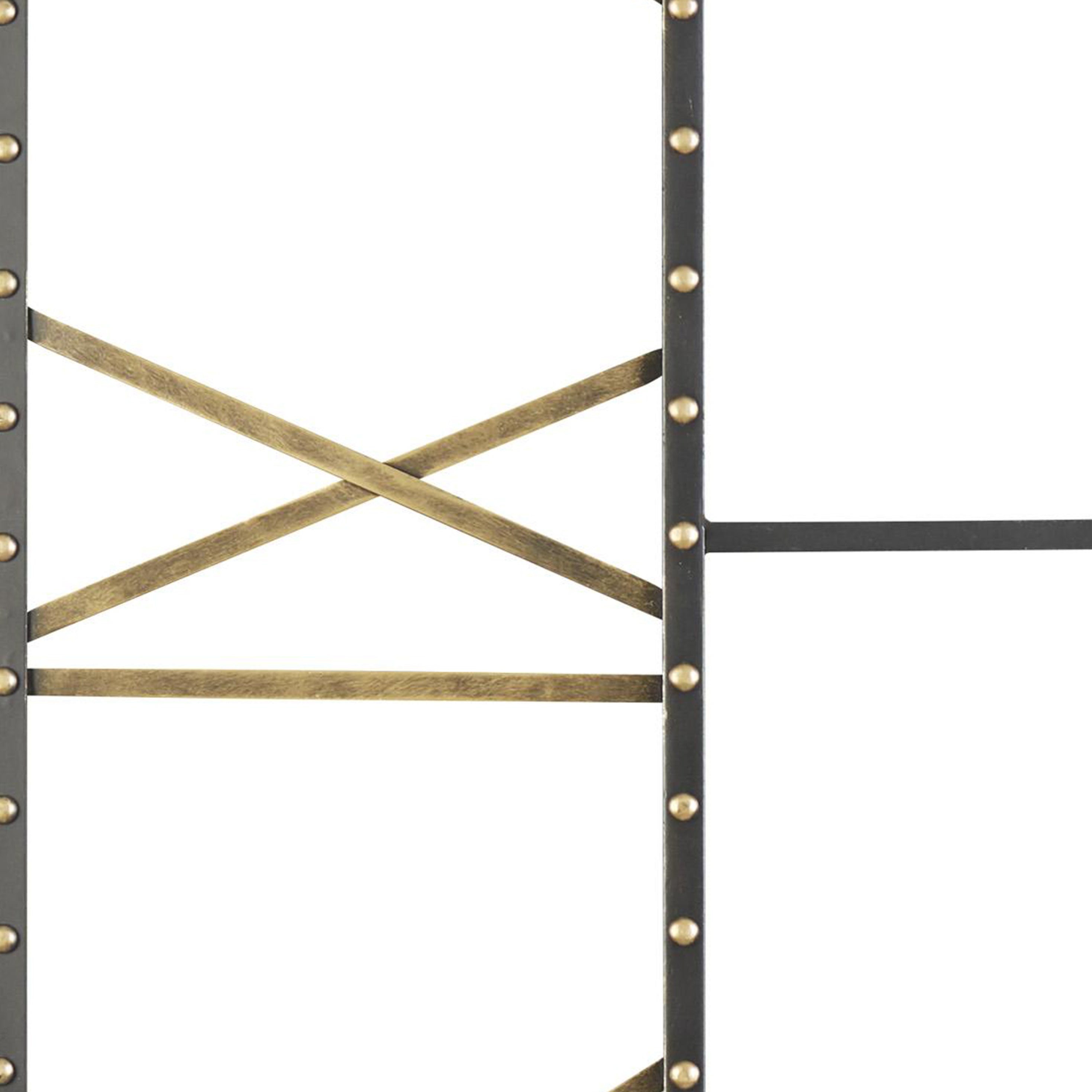 Square Open Frame Metal Wall Clock With Roman Numerals Black And Gold-zoom-3