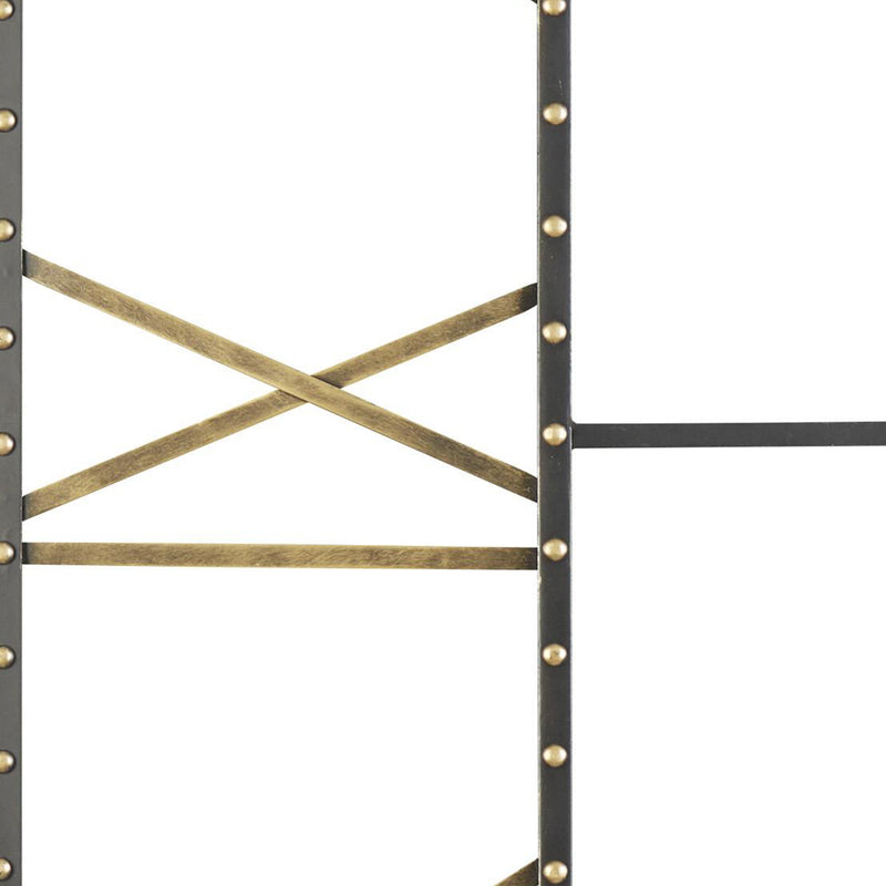 Square Open Frame Metal Wall Clock With Roman Numerals Black And Gold-zoom-