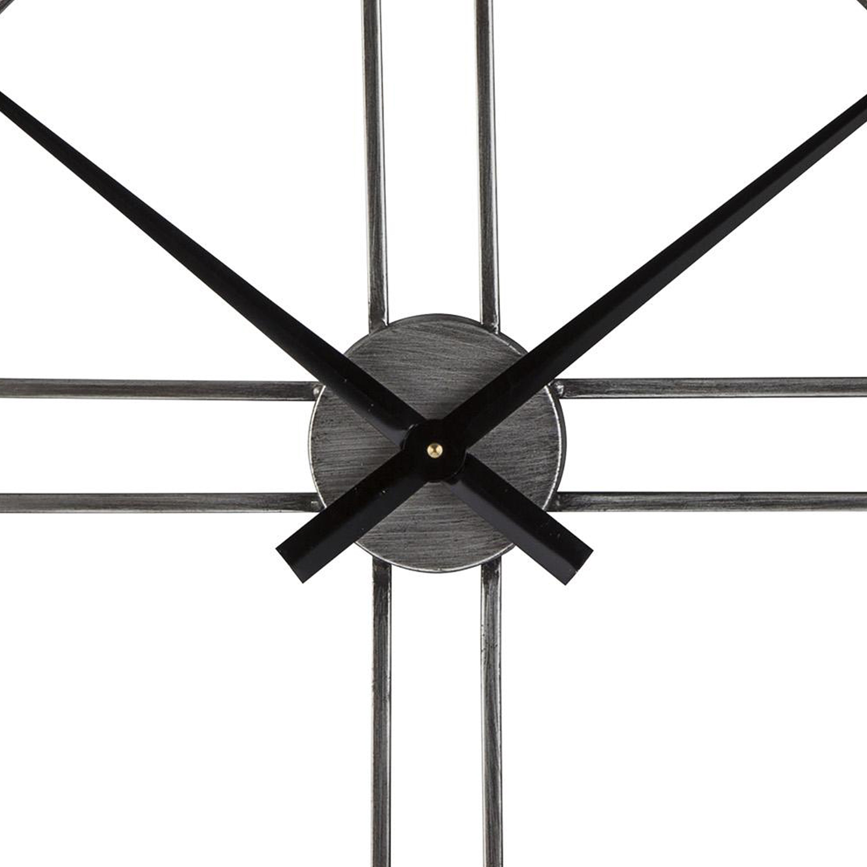 Industrial Round Metal Wall Clock With Roman Numerals Gray-zoom-2