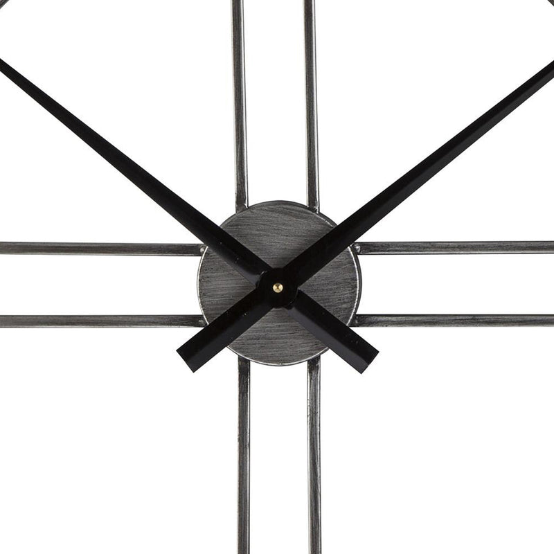 Industrial Round Metal Wall Clock With Roman Numerals Gray-zoom-