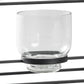 3 Glass Hurricane Candle Holders With Metal Frame Black And Gold