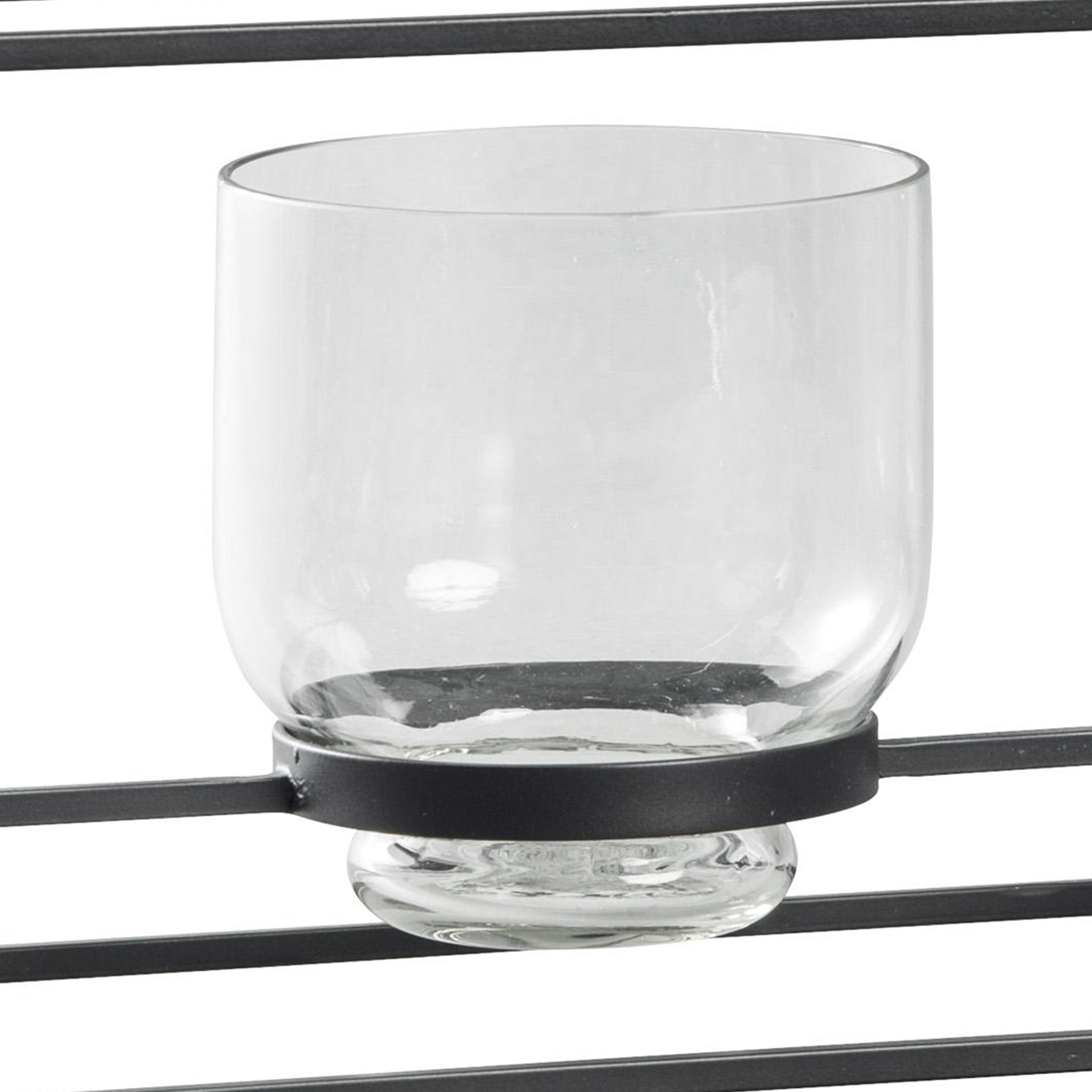 3 Glass Hurricane Candle Holders With Metal Frame Black And Gold-zoom-2