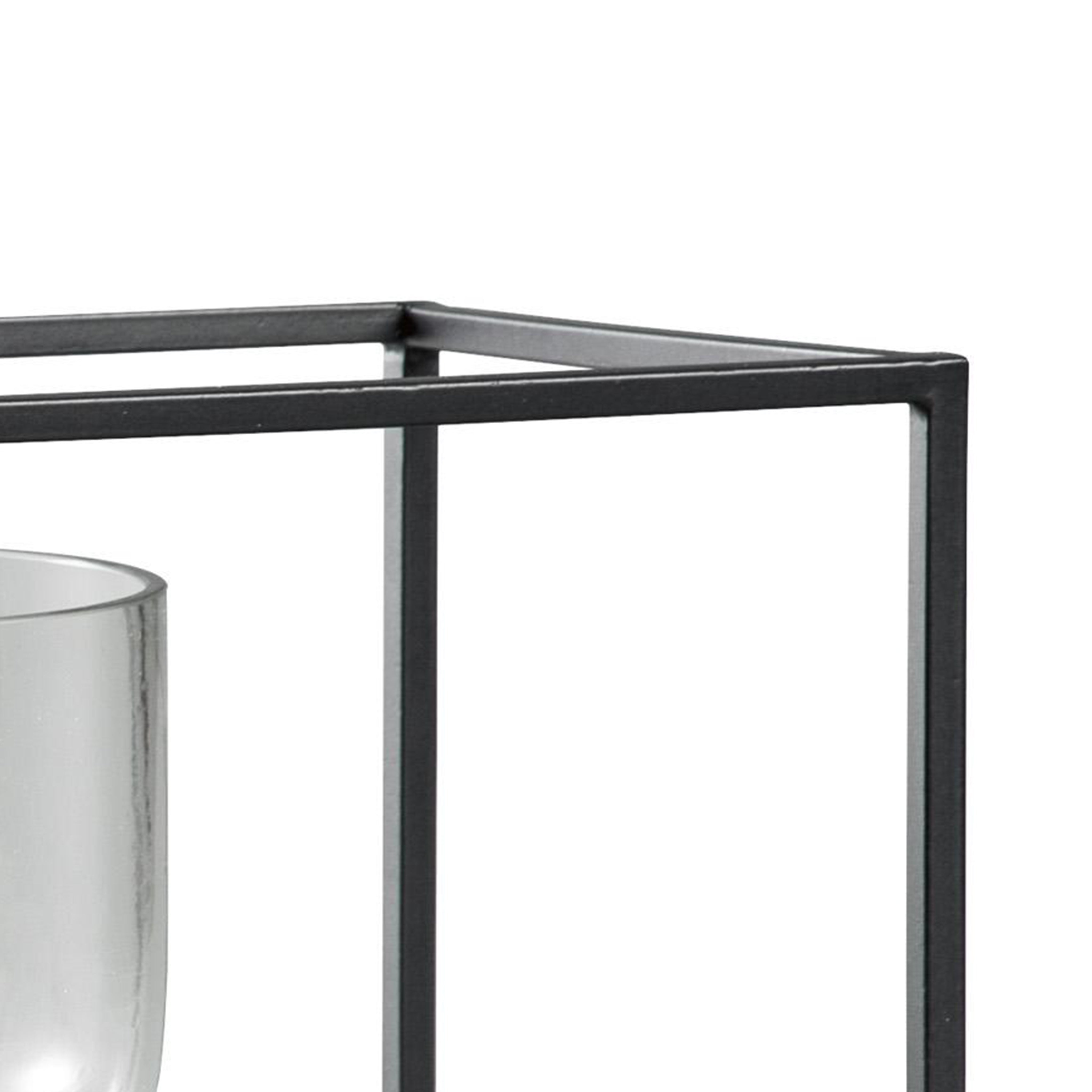 3 Glass Hurricane Candle Holders With Metal Frame Black And Gold-zoom-4