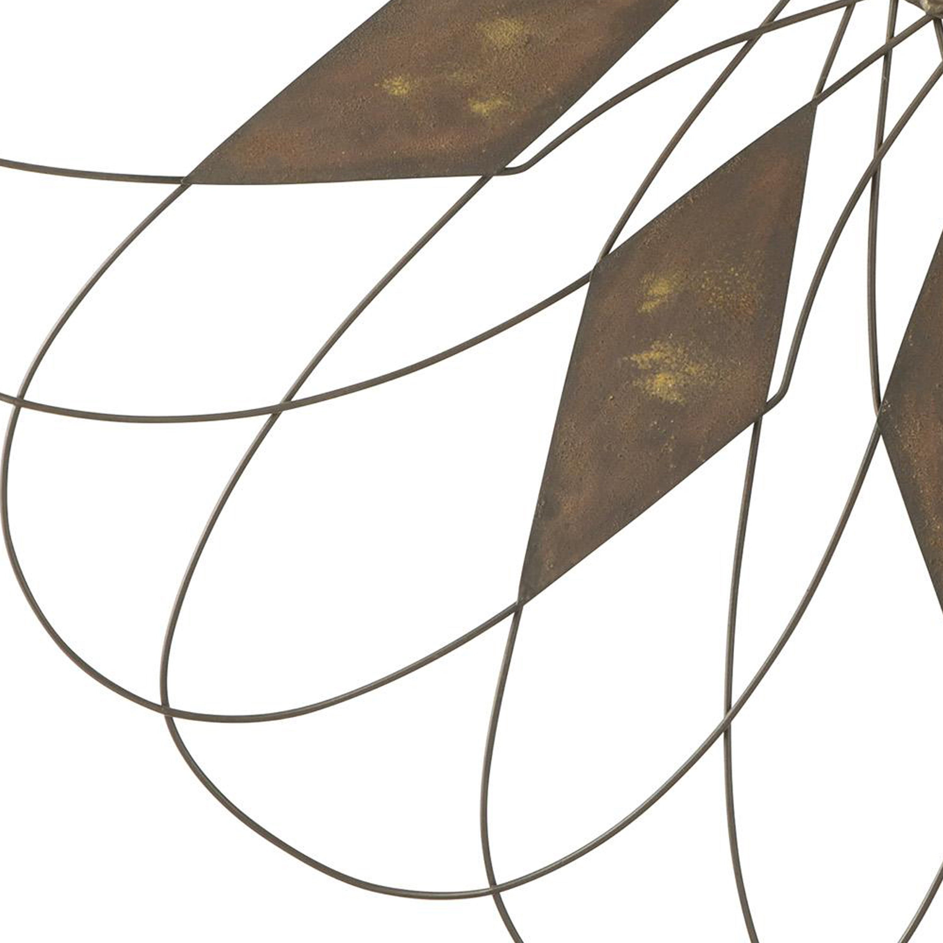 Blooming Flower Shape Indoor And Outdoor Metal Wall Decor Rustic Brown-zoom-3