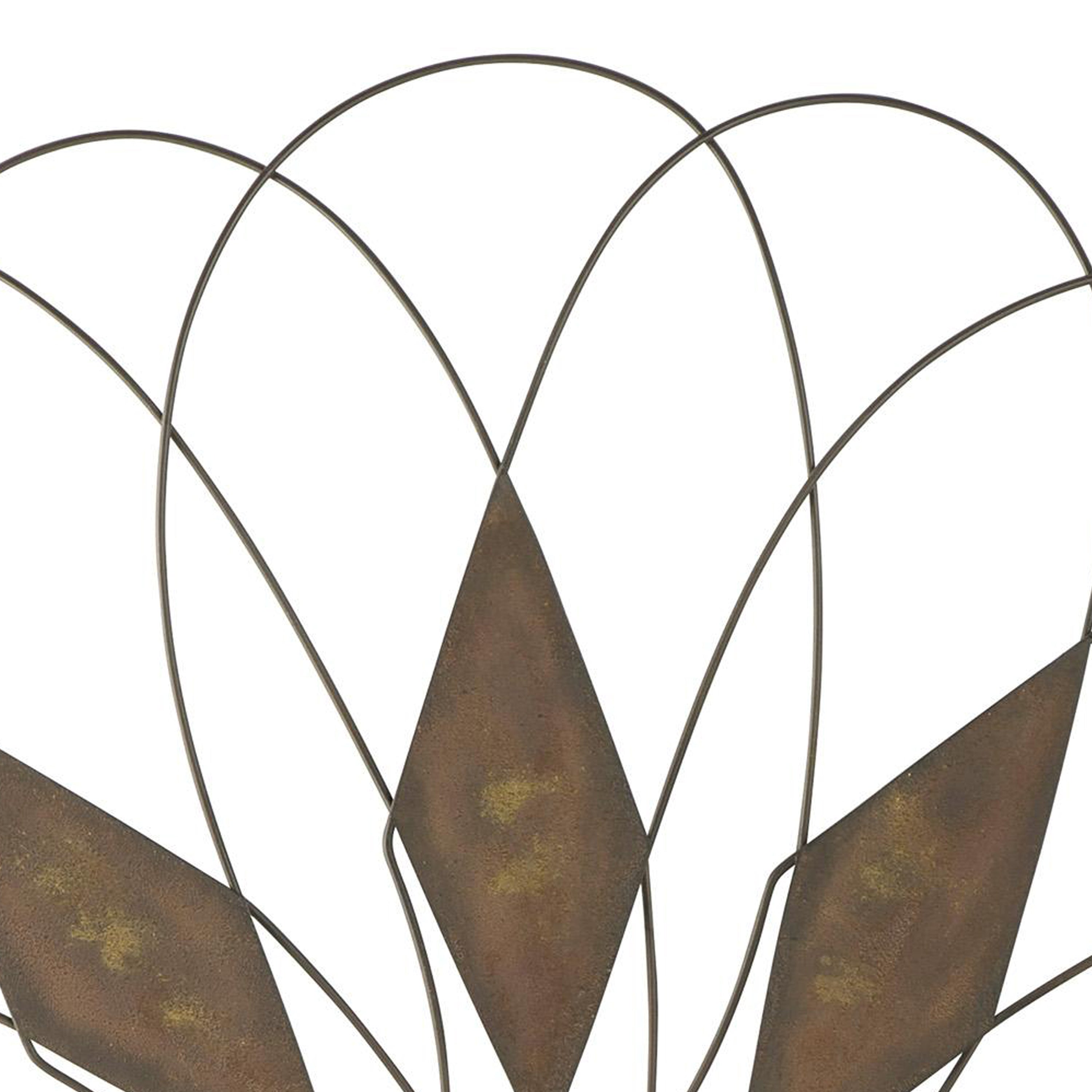 Blooming Flower Shape Indoor And Outdoor Metal Wall Decor Rustic Brown-zoom-4