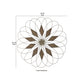 Blooming Flower Shape Indoor And Outdoor Metal Wall Decor Rustic Brown
