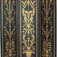Foldable 3 Panel Room Divider with Traditional Print,Black and Gold