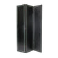 Foldable 3 Panel Room Divider with Tribal Print, Black and Silver