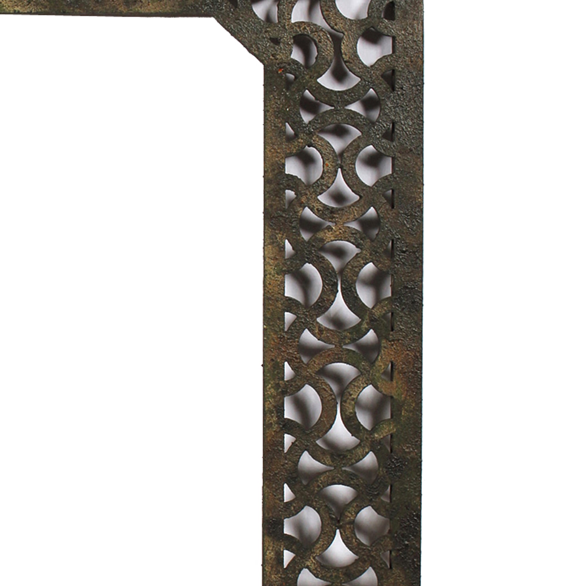 Octagonal Wooden Mirror With Distressed Finish And Bezel Pattern Bronze-zoom-4