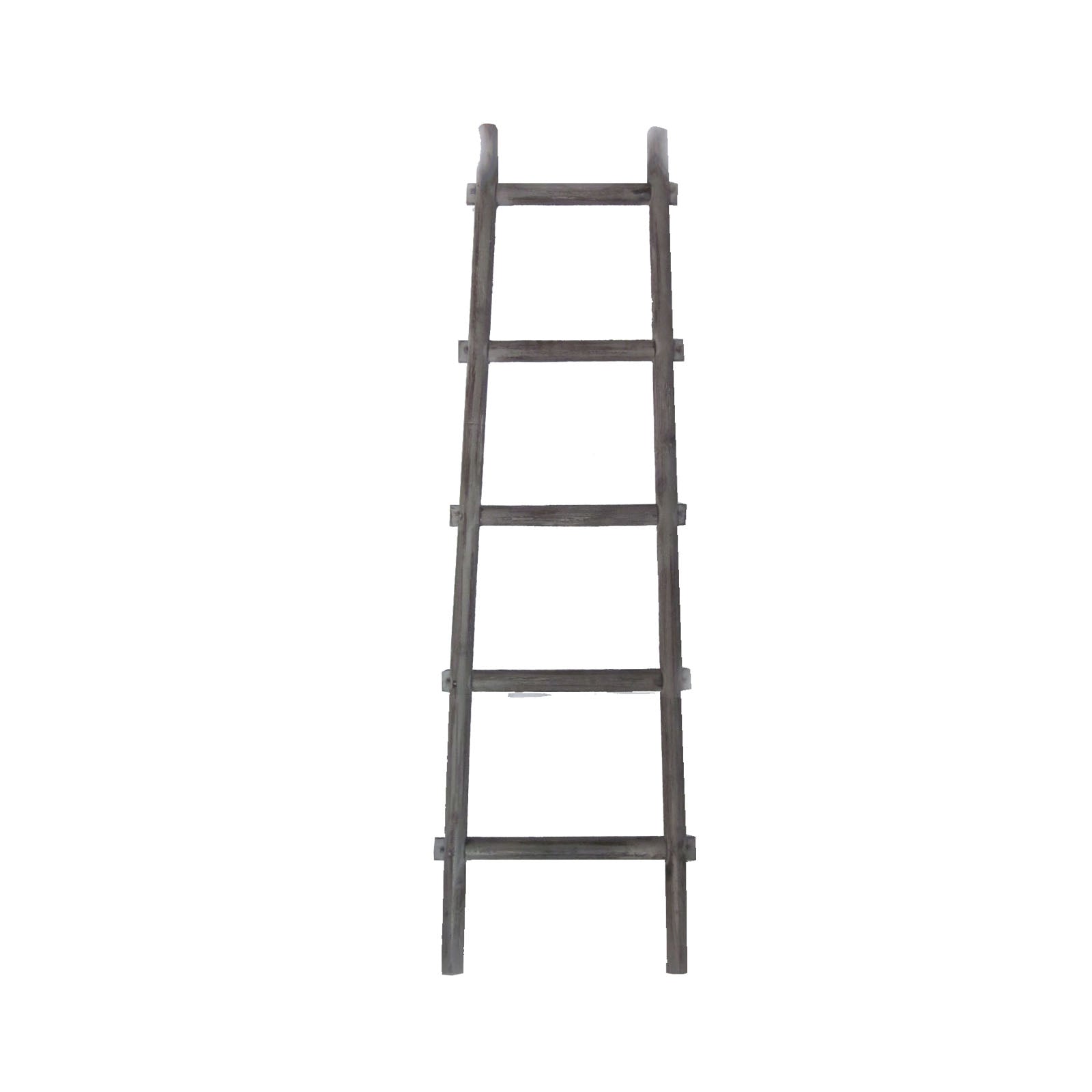 Transitional Style Wooden Decor Ladder With 5 Steps Gray-zoom-1