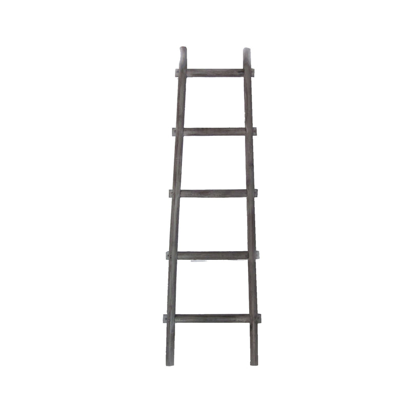 Transitional Style Wooden Decor Ladder With 5 Steps Gray-zoom-