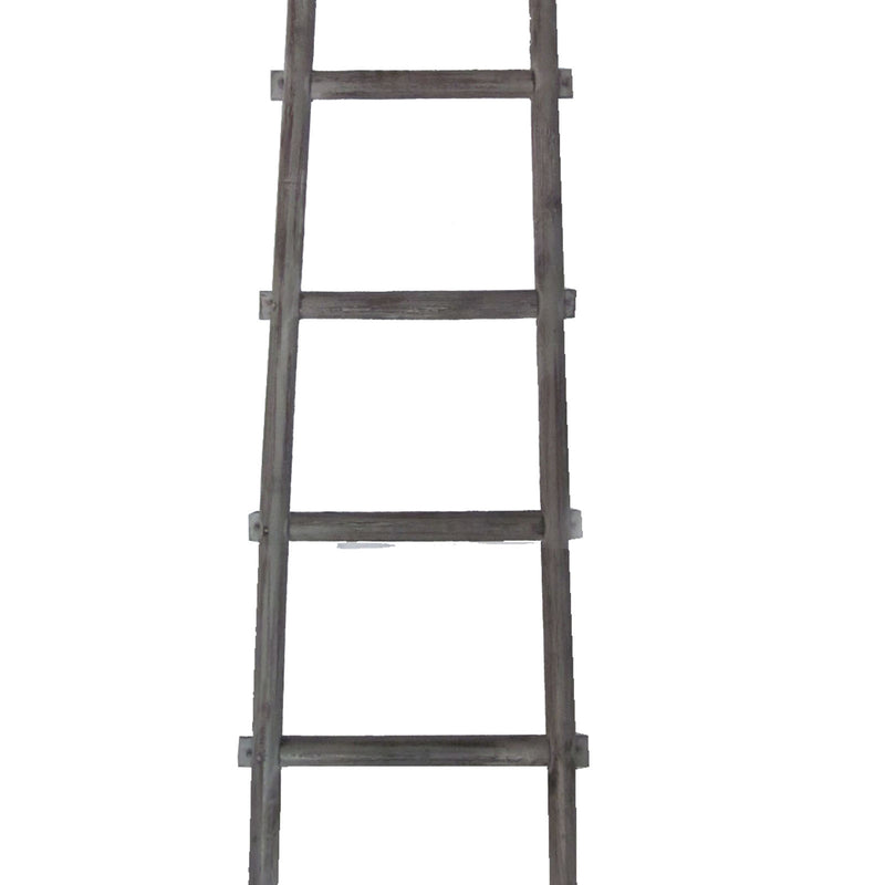 Transitional Style Wooden Decor Ladder With 5 Steps Gray-zoom-
