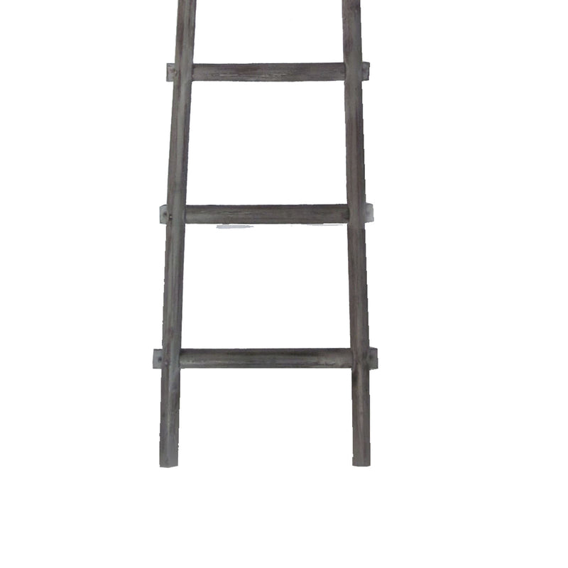 Transitional Style Wooden Decor Ladder With 5 Steps Gray-zoom-