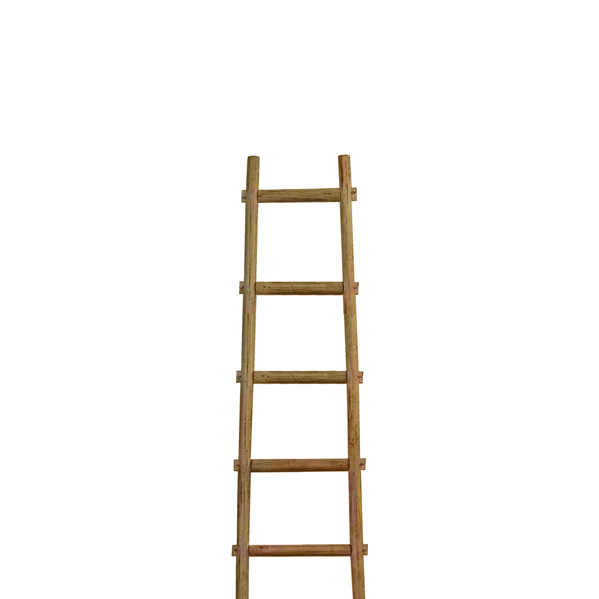 Transitional Style Wooden Decor Ladder With 6 Steps Brown-zoom-2