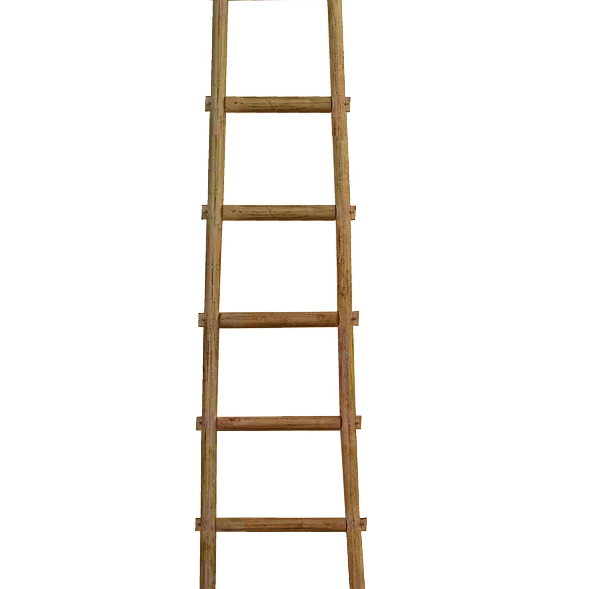 Transitional Style Wooden Decor Ladder With 6 Steps Brown-zoom-3