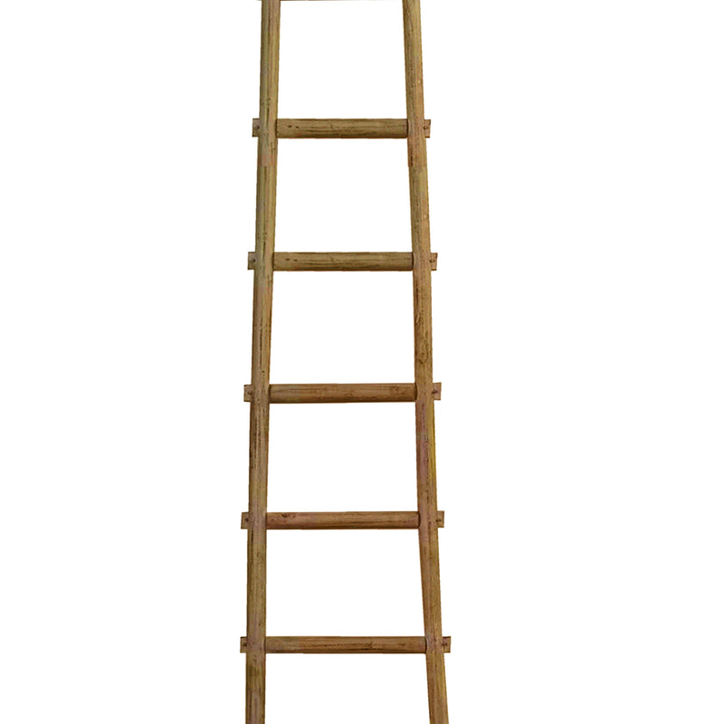 Transitional Style Wooden Decor Ladder With 6 Steps Brown-zoom-