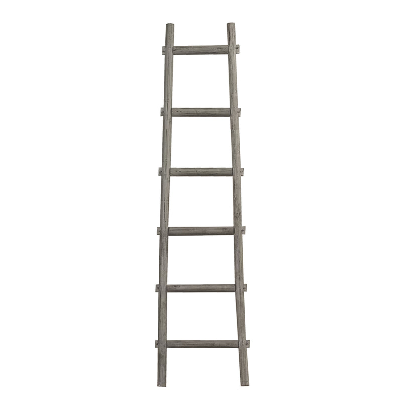 Transitional Style Wooden Decor Ladder With 6 Steps Gray-zoom-