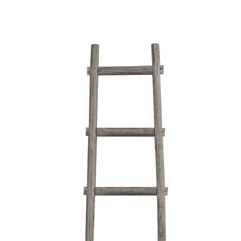 Transitional Style Wooden Decor Ladder With 6 Steps Gray-zoom-
