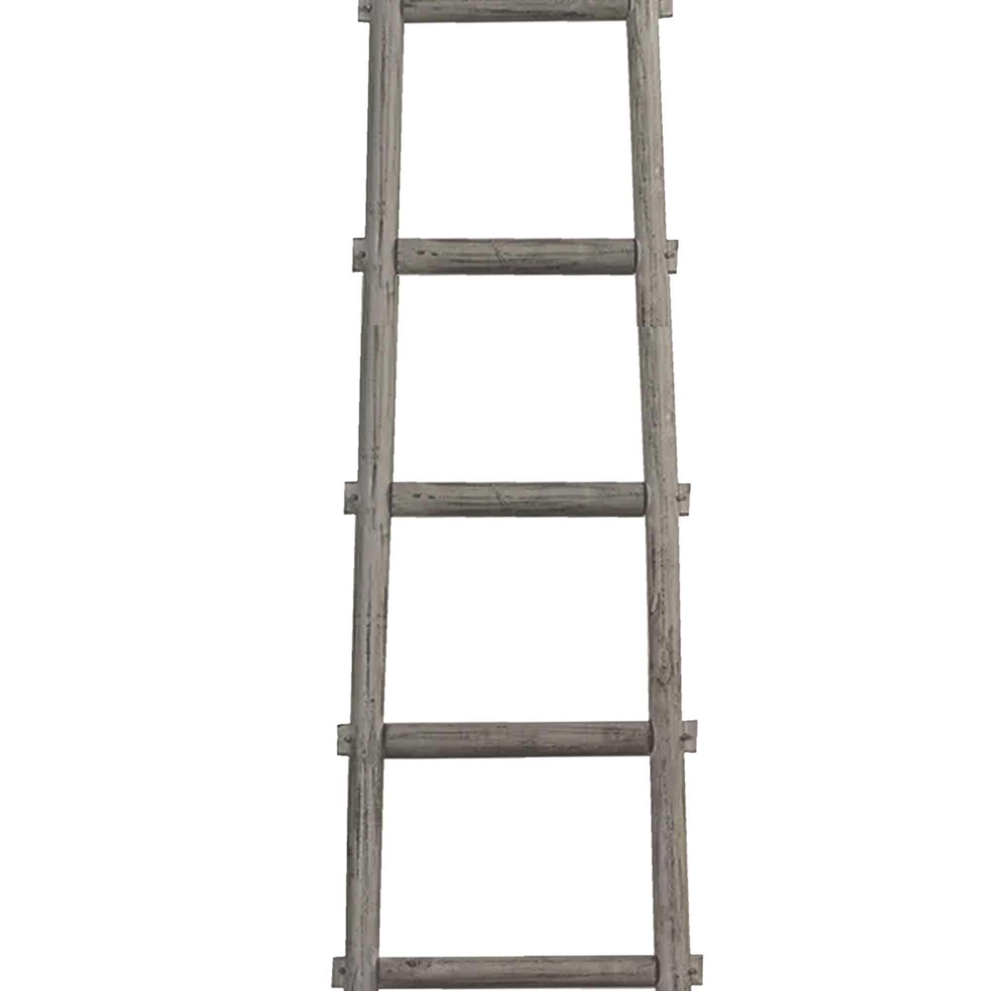 Transitional Style Wooden Decor Ladder With 6 Steps Gray-zoom-3