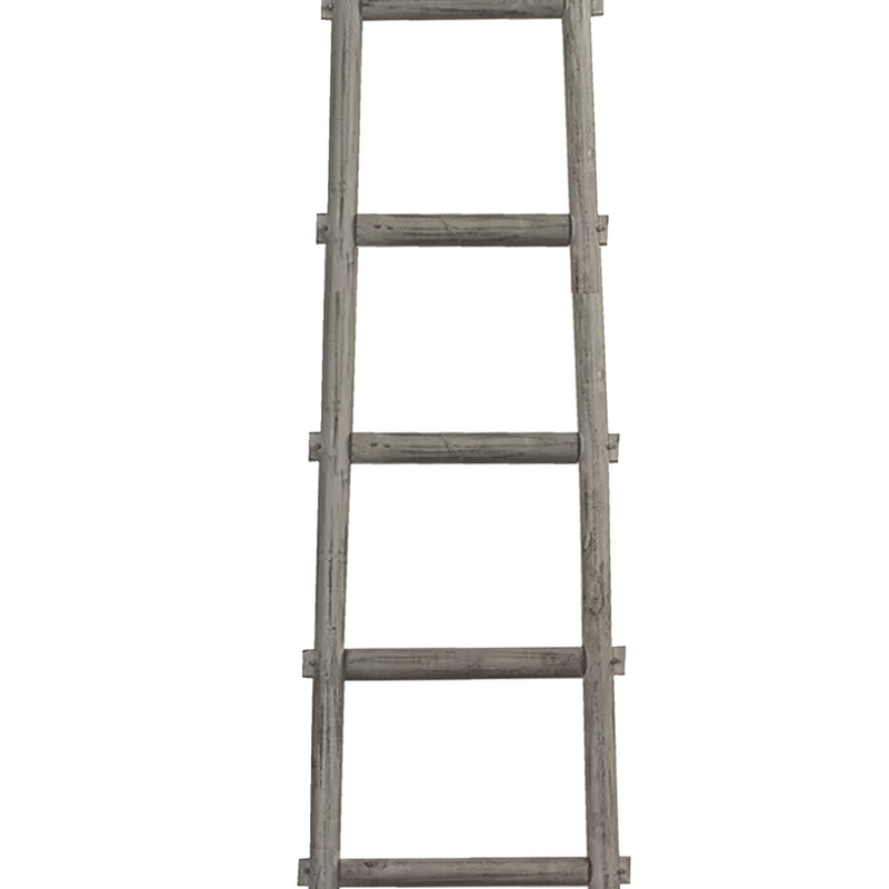 Transitional Style Wooden Decor Ladder With 6 Steps Gray-zoom-