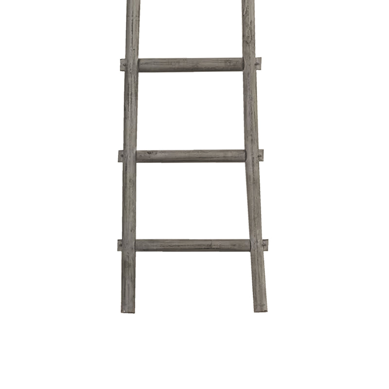 Transitional Style Wooden Decor Ladder With 6 Steps Gray-zoom-