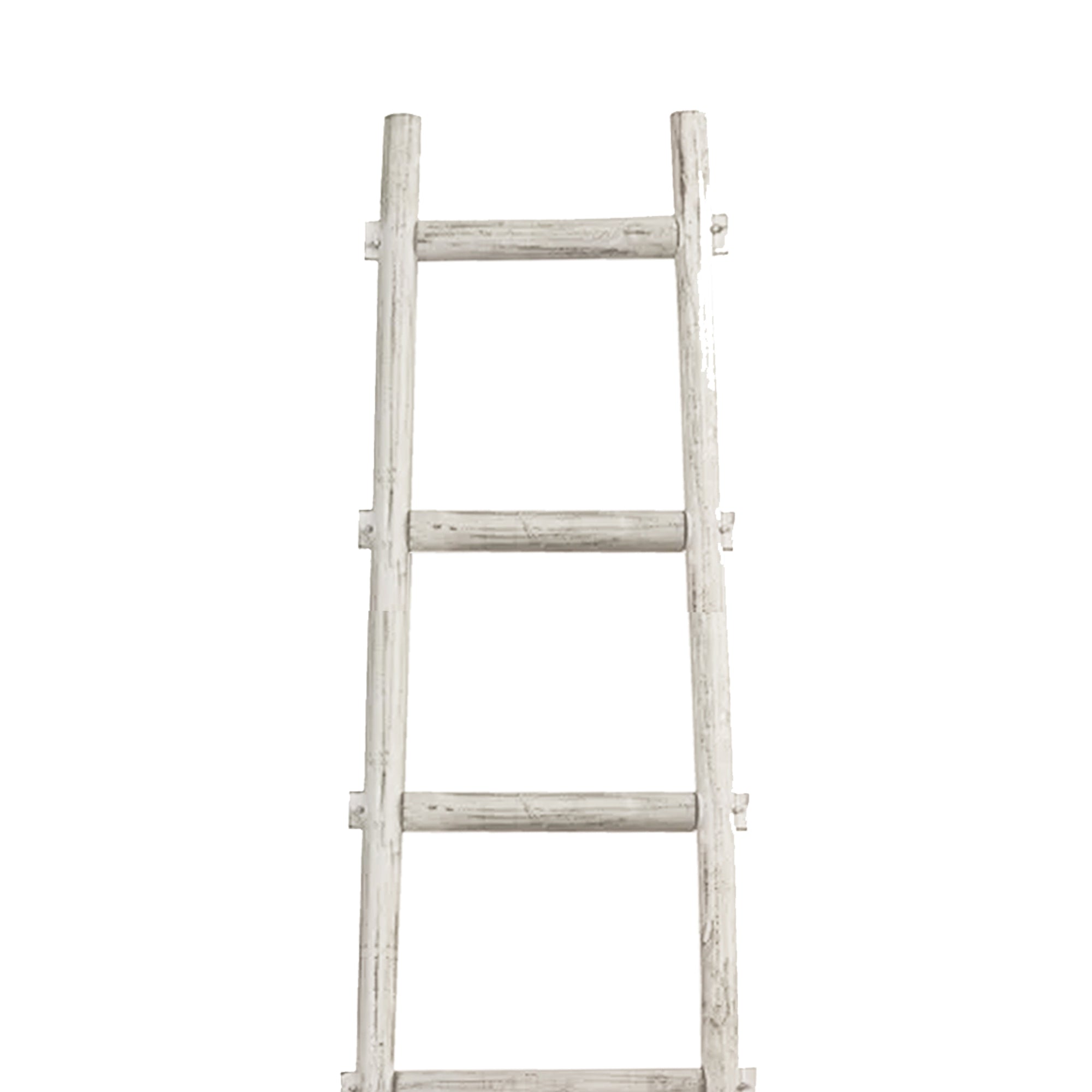 Transitional Style Wooden Decor Ladder With 6 Steps White-zoom-2