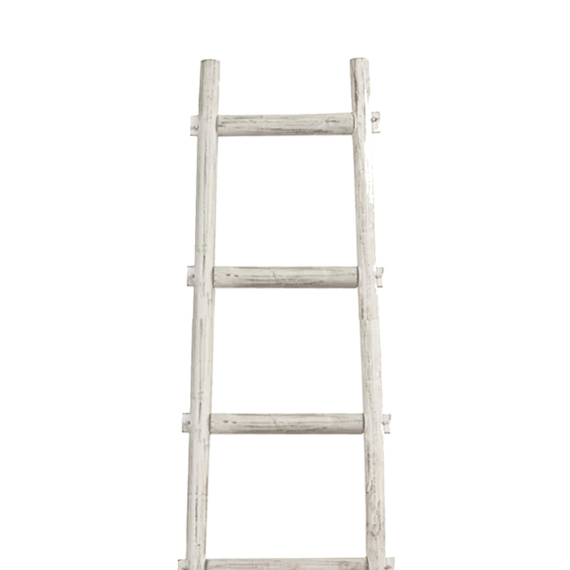 Transitional Style Wooden Decor Ladder With 6 Steps White-zoom-