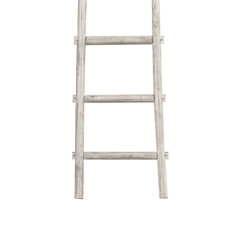 Transitional Style Wooden Decor Ladder With 6 Steps White-zoom-