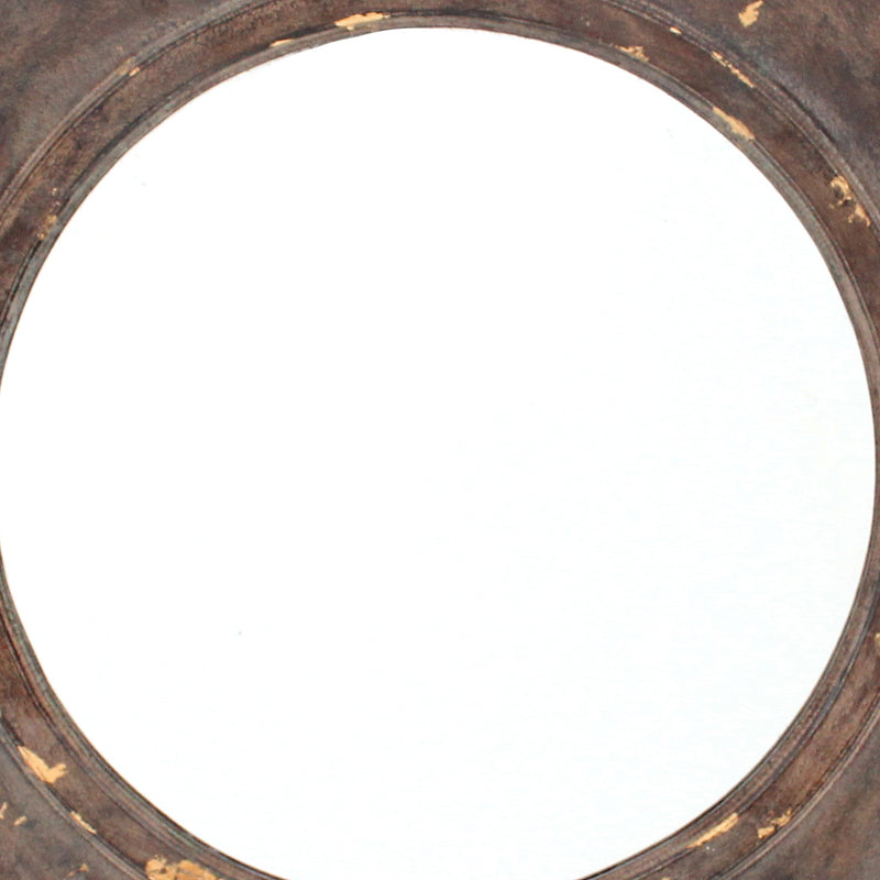 Rustic Style Wooden Wall Mirror With Hexagonal Frame Silver And Brown-zoom-