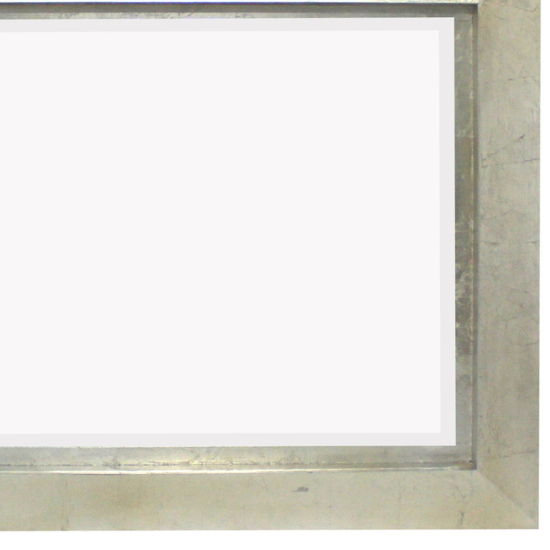 Contemporary Style Rectangular Wooden Frame Wall Mirror Silver-zoom-