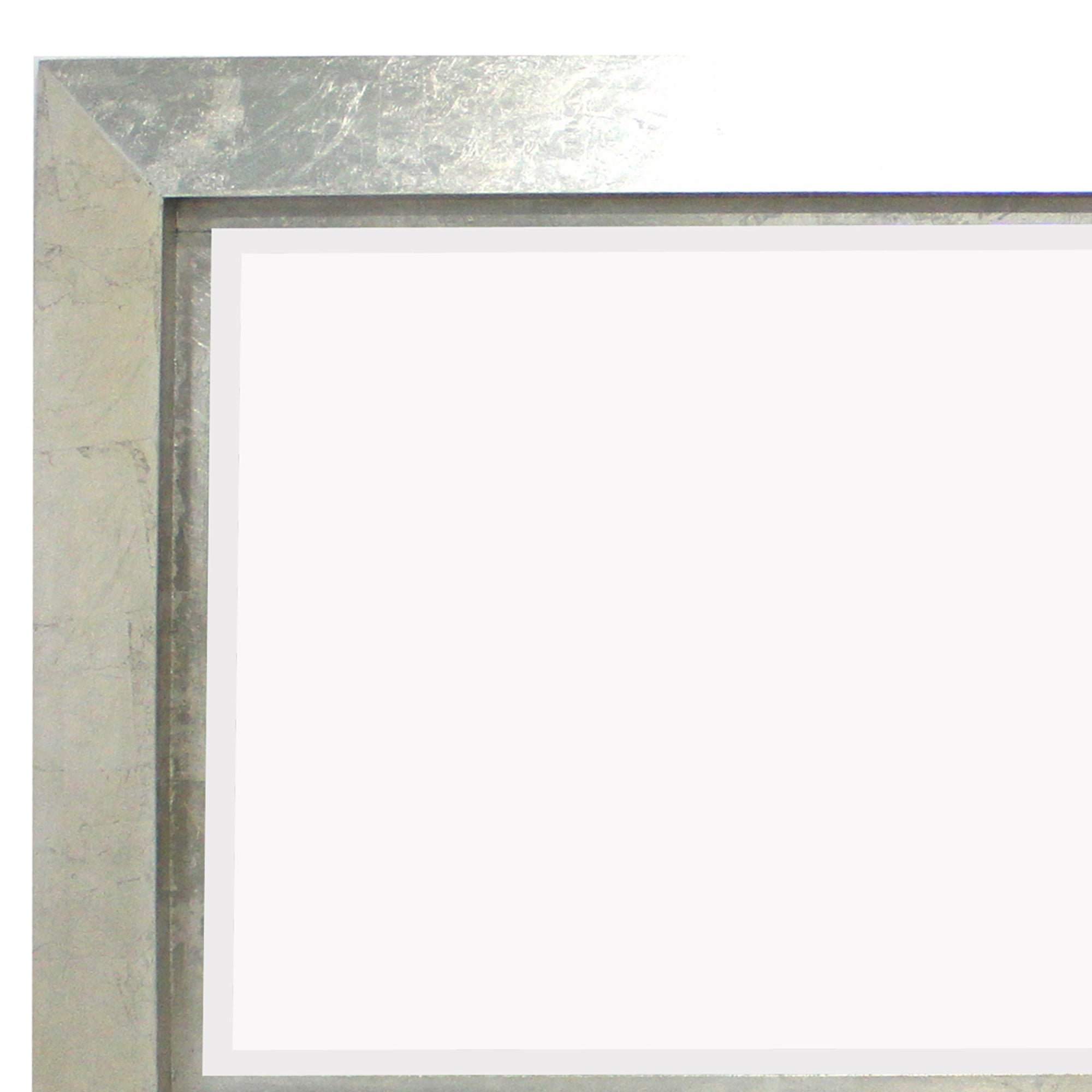 Contemporary Style Rectangular Wooden Frame Wall Mirror Silver-zoom-4