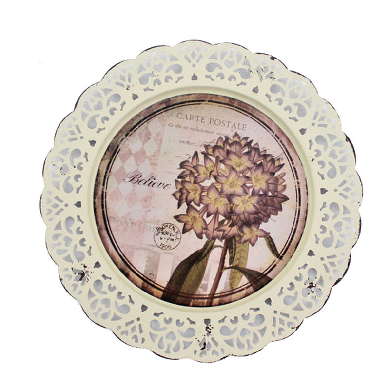 4 Piece Plate Design Wall Decor With Nature Inspired Theme Multicolor-zoom-